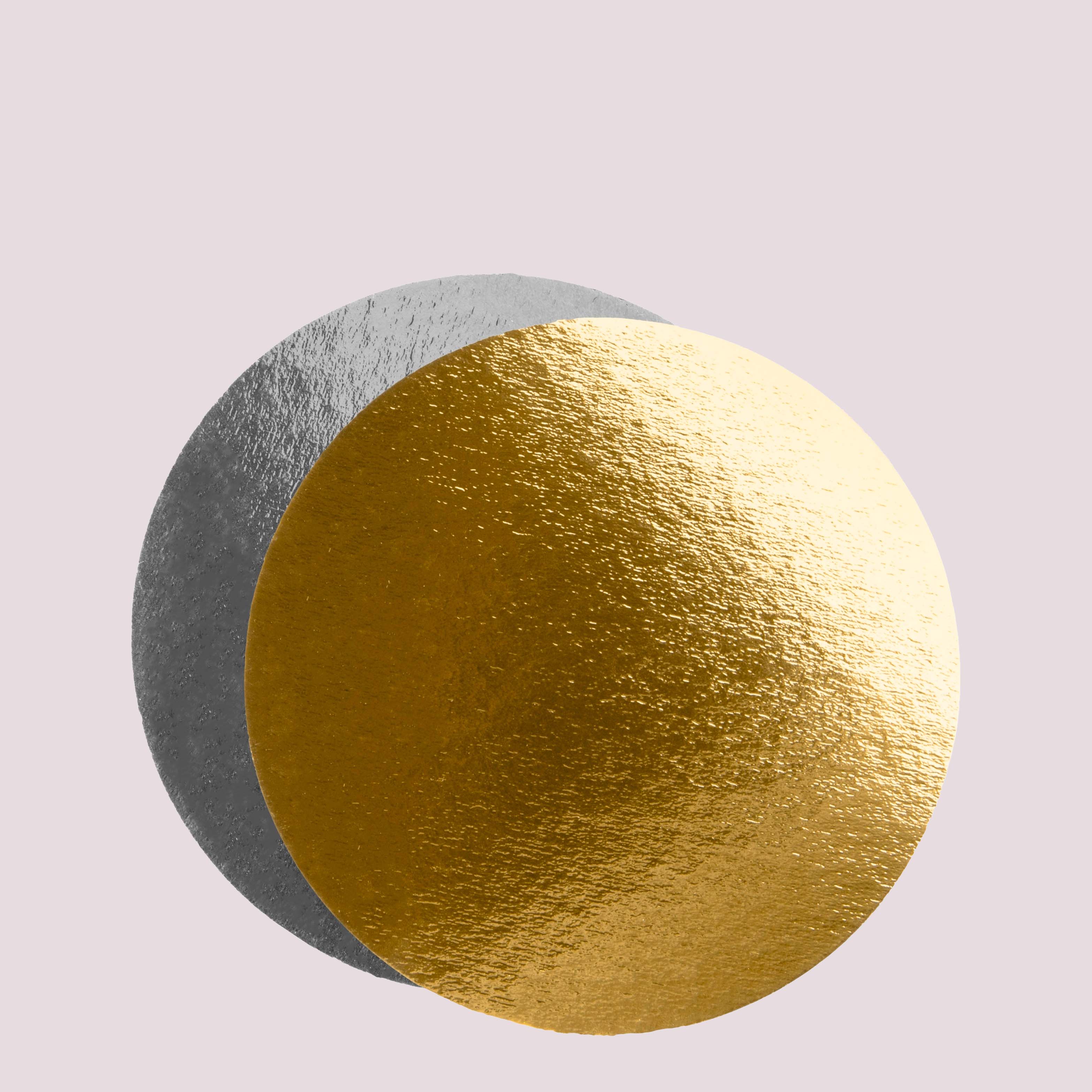 bases de tartas redondas plata-oro
